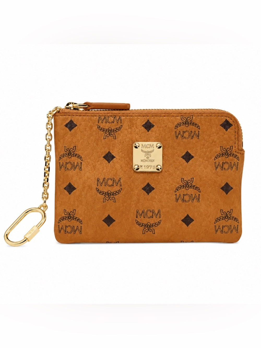 MCM Aren Card Pouch Cognac Visetos NWT Full Set Box Dust Bag Tags